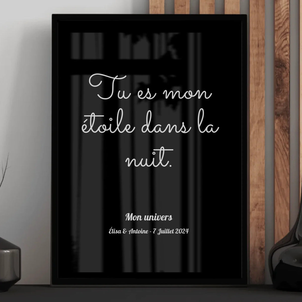 Cadre Citation Argentée Personnalisé - Clair de Lune Studio