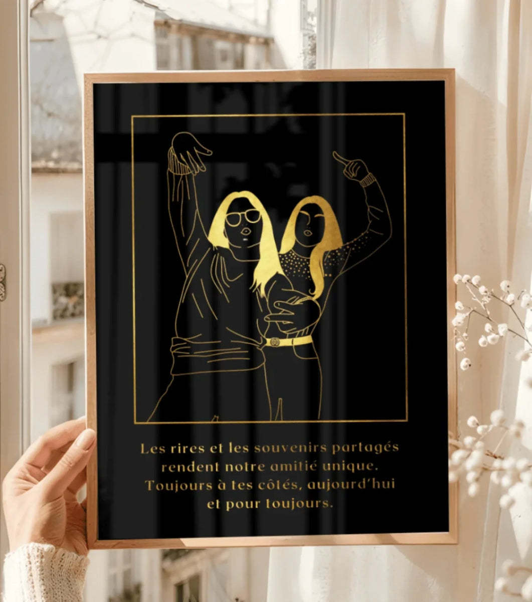 Trace d’Or : Dessins Personnalisés Dorés Faits à la Main - Clair de Lune Studio